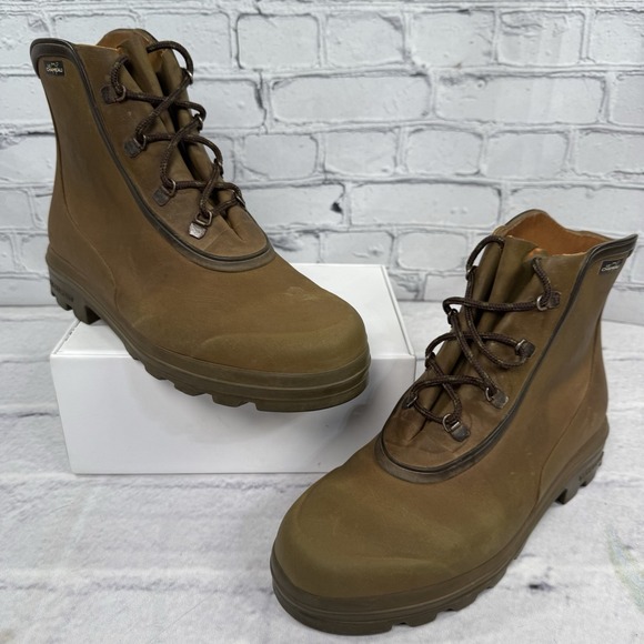 Le Chameau Men's Nairobi Boots Size 9 Brown Rubber Leather Lined Discontinued 6" - Picture 3 of 16